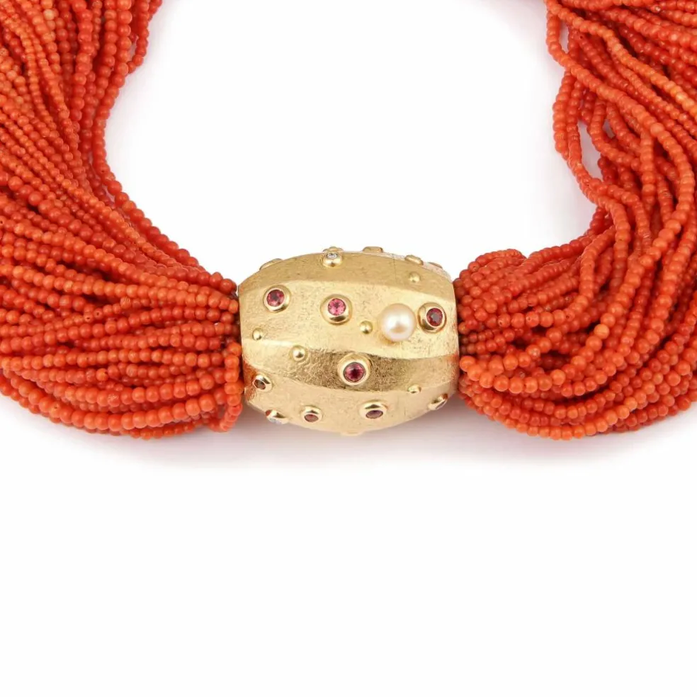 Collier Corail Torsadé Or Jaune
