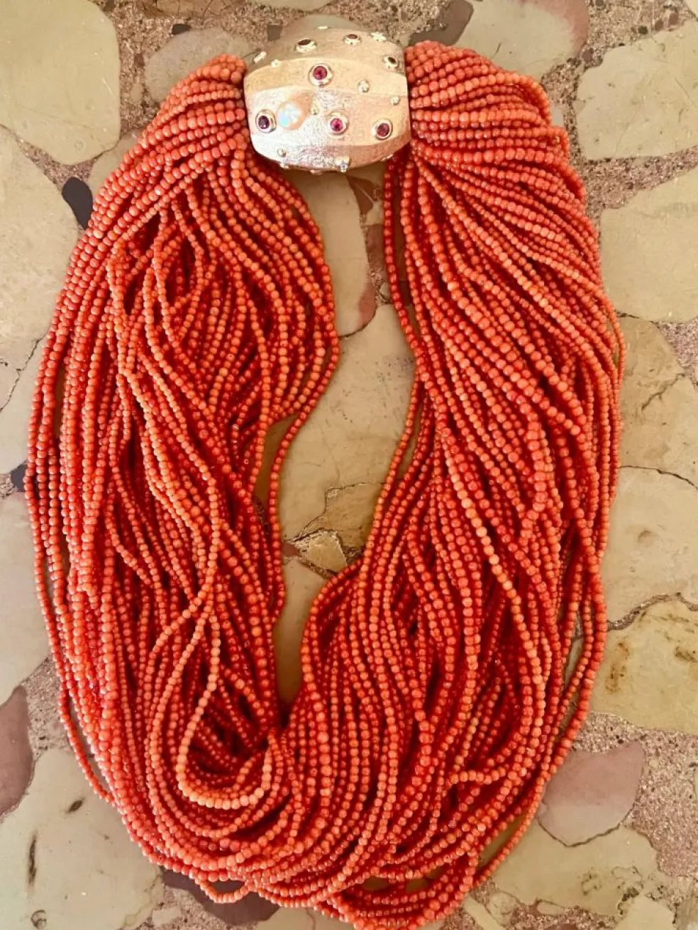 Collier Corail Torsadé Or Jaune