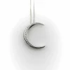 Collier croissant de lune en or blanc 18 carats