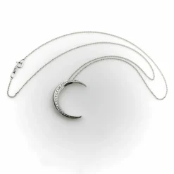 Collier croissant de lune en or blanc 18 carats