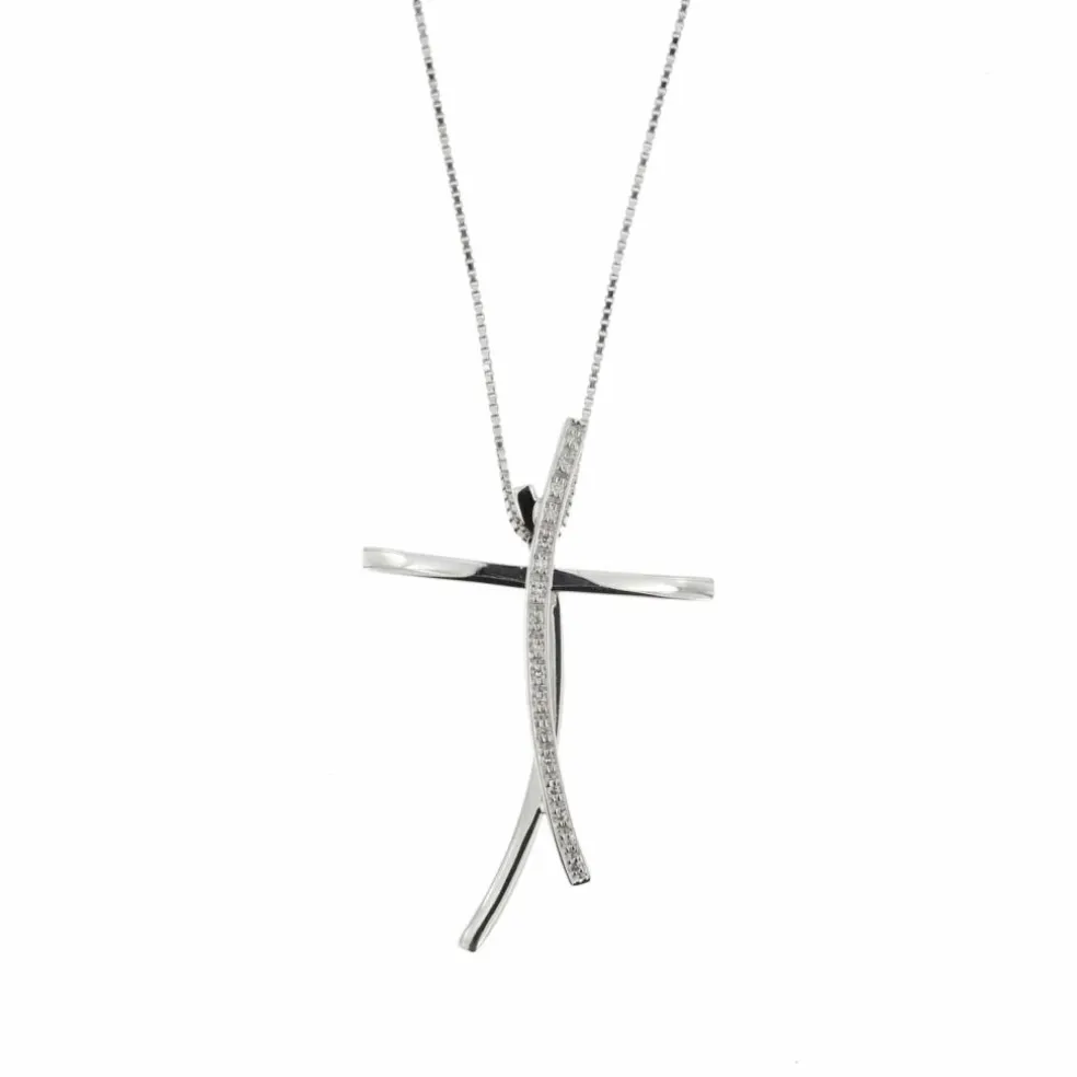 Collier croix et diamants