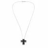 Collier Croix or blanc