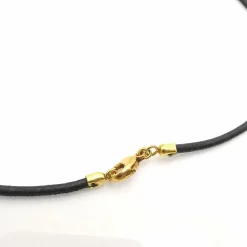 Collier cuir en or jaune et perle