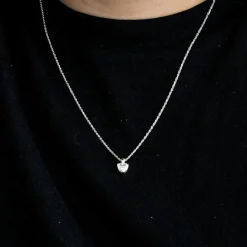 Collier Cœur D’Amour or blanc diamant