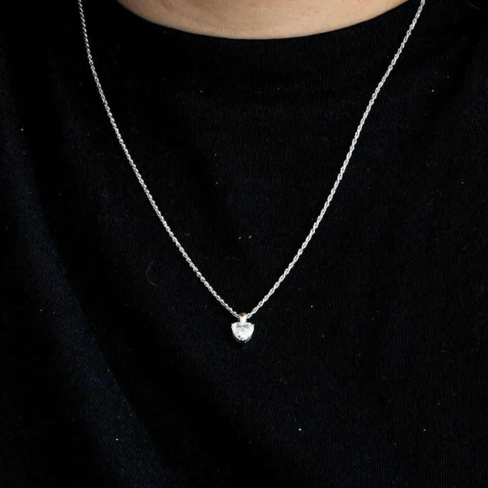 Collier Cœur D’Amour or blanc diamant