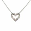 Collier cœur en or blanc, diamants