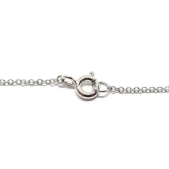 Collier cœur en or blanc, diamants