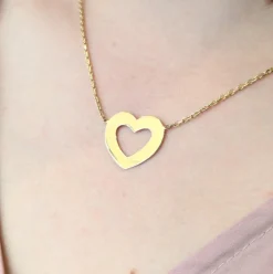 Collier cœur en or jaune