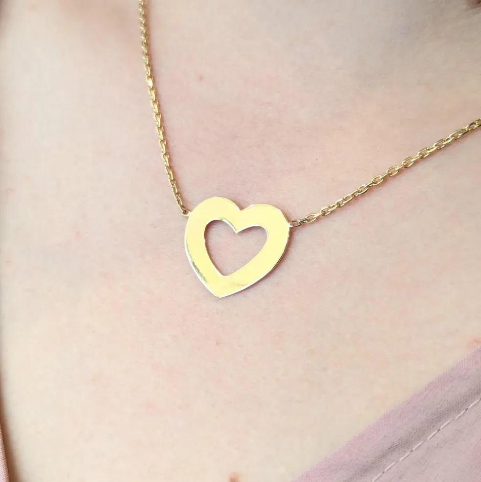 Collier cœur en or jaune