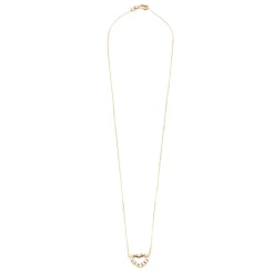 Collier cœur or rose et diamants