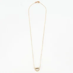 Collier cœur or rose et diamants