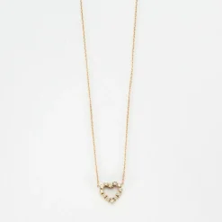 Collier cœur or rose et diamants