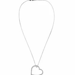 Collier D'Amour or blanc diamants