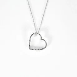 Collier D'Amour or blanc diamants