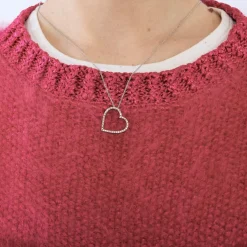 Collier D'Amour or blanc diamants