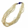Collier de 10 rangs de perles de culture BIWA, fermoir en or 18 carats émaillé