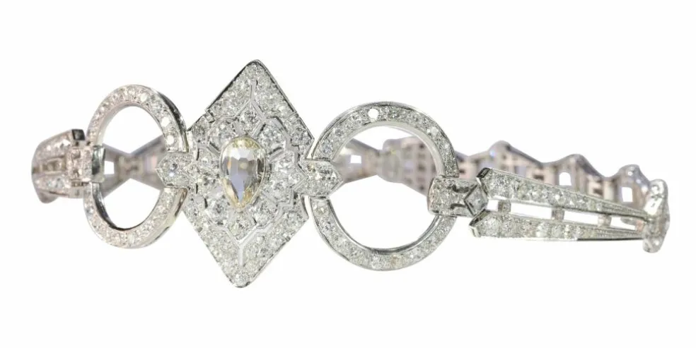 Collier de chien diamants Art Déco