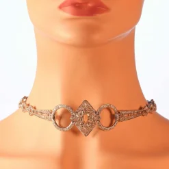 Collier de chien diamants Art Déco