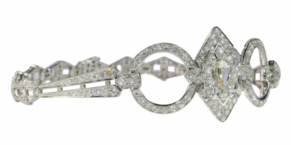 Collier de chien diamants Art Déco