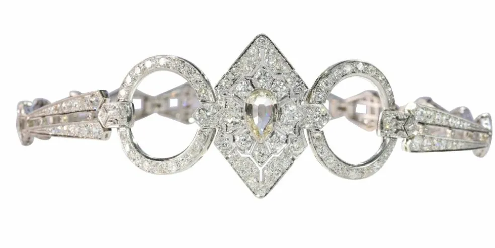 Collier de chien diamants Art Déco