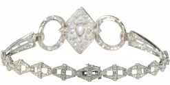 Collier de chien diamants Art Déco
