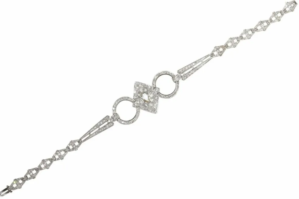 Collier de chien diamants Art Déco