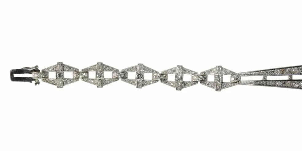 Collier de chien diamants Art Déco