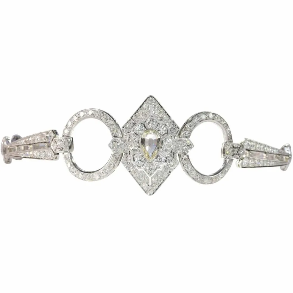 Collier de chien diamants Art Déco
