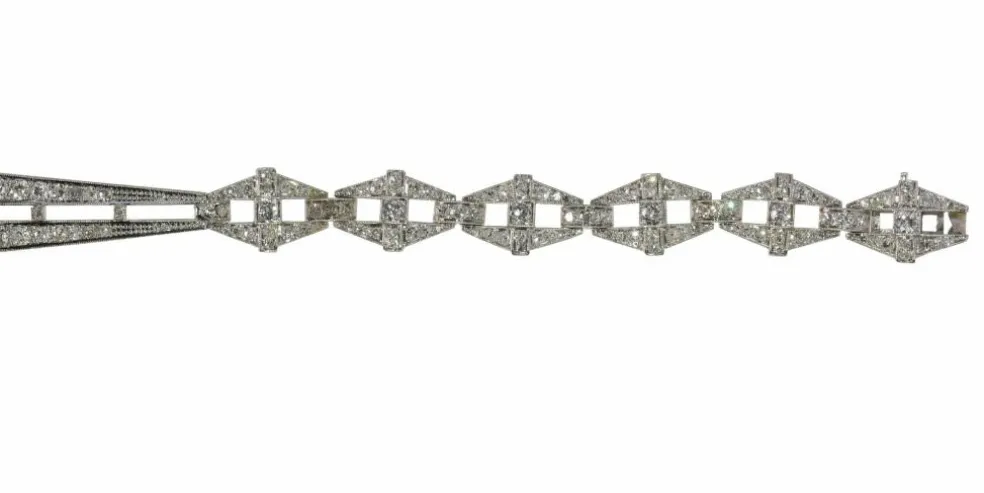 Collier de chien diamants Art Déco