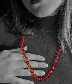 Collier de perles alternées en améthyste et en quartz citrine