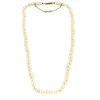 Collier de Perles Blanches en chute et fermoir or jaune