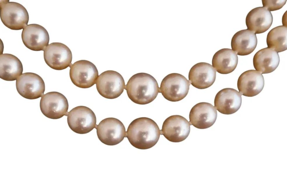 Collier de Perles de Culture 2 Rangs, Fermoir Or