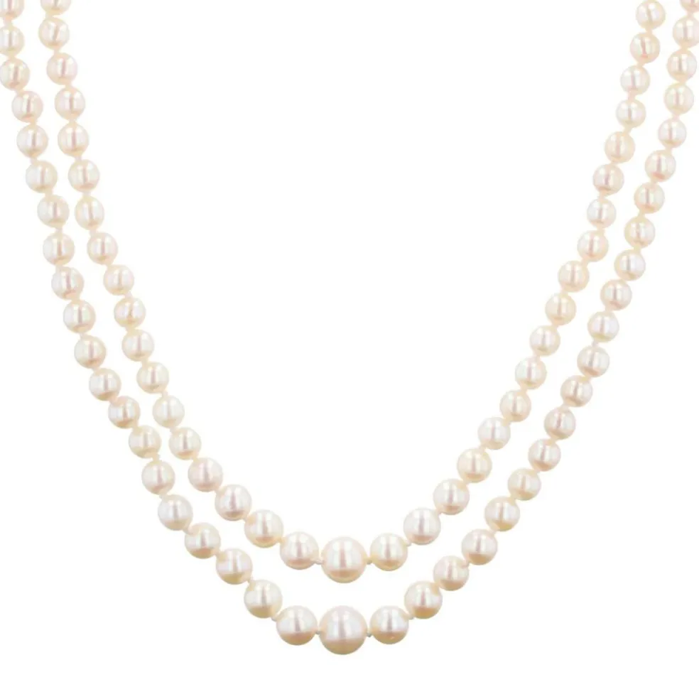 Collier de perles de culture double rang