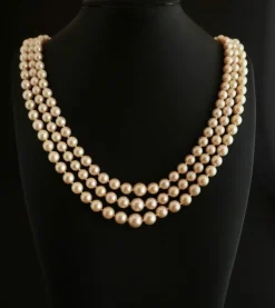 Collier De Perles De Culture 3 Rangs, Fermoir Perles