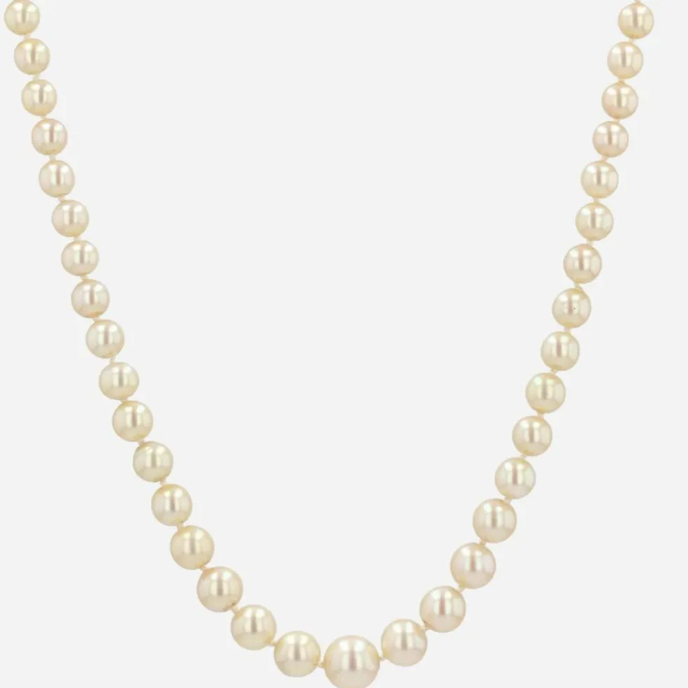 Collier de perles de culture et fermoir or blanc