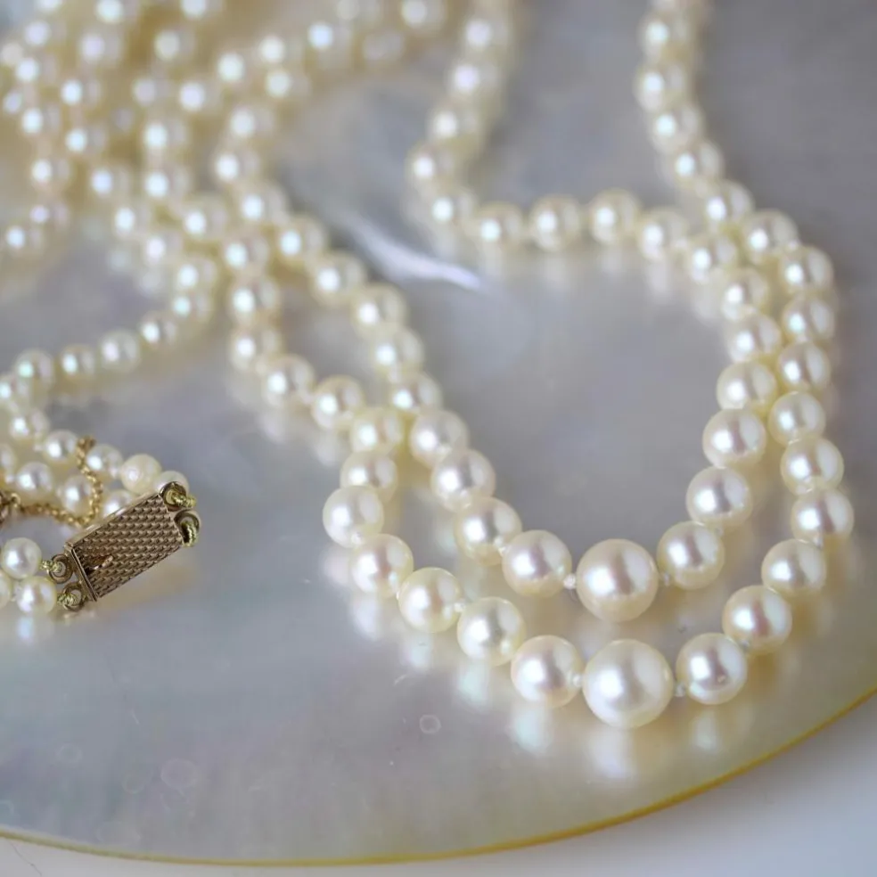 Collier de perles de culture double rang