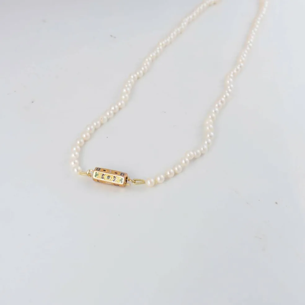 Collier de perles de culture fermoir XIXème