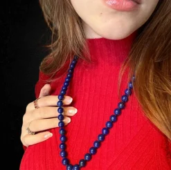Collier de perles de lapis-lazuli raffiné