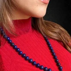 Collier de perles de lapis-lazuli raffiné