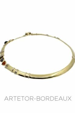 Collier de pierres fines maille oméga