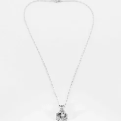 Collier de style art déco en or gris et diamants