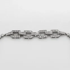 Collier de style Art Déco or blanc et diamants