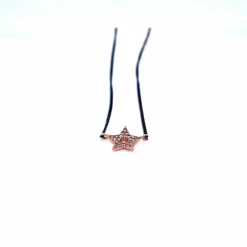 Collier Design Pendentif Étoile Diamant Or Noir