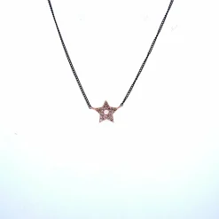 Collier Design Pendentif Étoile Diamant Or Noir