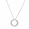 Collier deux cercles en or blanc pavé de diamants