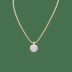 Collier deux ors, diamant.
