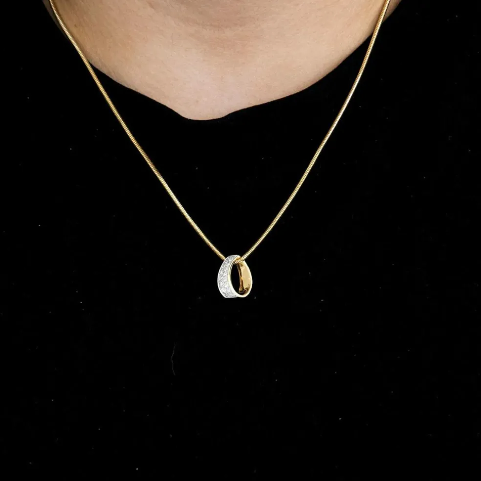 Collier deux ors diamants