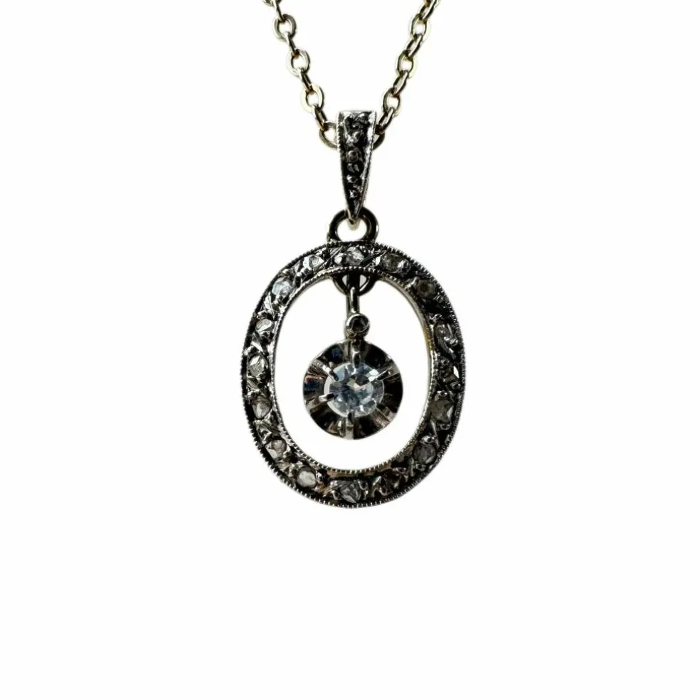 Collier diamant en pampille