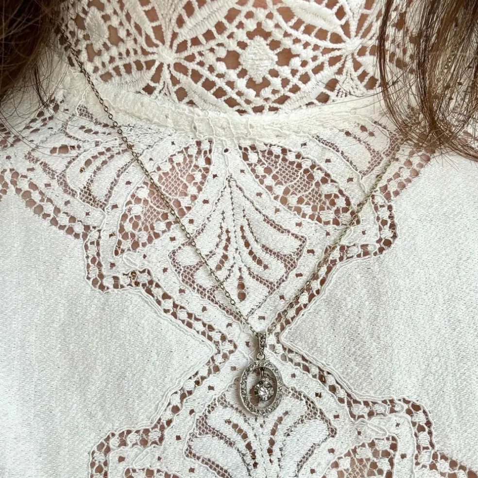 Collier diamant en pampille