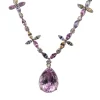 Collier Diamant Kunzite et Saphirs Pastel